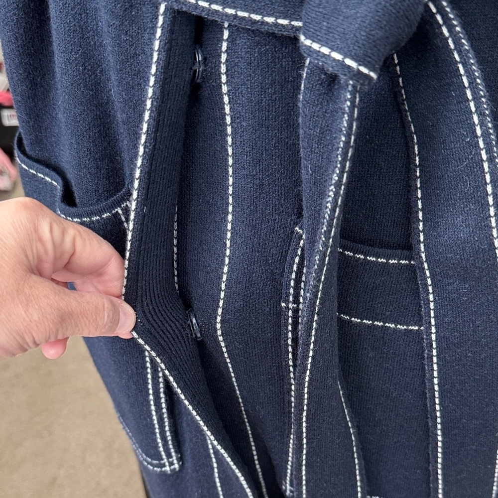 Banana Republic Brushed Navy and White Knit Dress size S - Picture 7 of 10